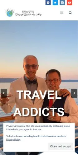 Podgląd witryny Travel Addicts Life, medium z kraju Stany Zjednoczone do artykułów sponsorowanych