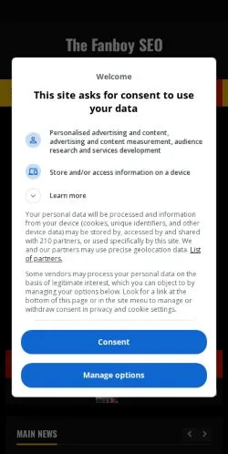 Anteprima del sito The Fanboy SEO, media di Stati Uniti per articoli sponsorizzati
