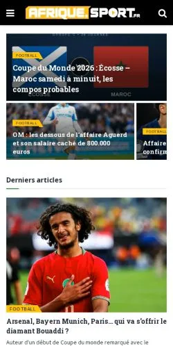 Anteprima del sito Afrique.sport.fr, media di Francia per articoli sponsorizzati