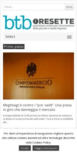 Forhåndsvisning av nettstedet BtBoresette, medium fra Italia for sponsede artikler