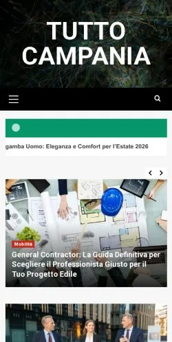 Podgląd witryny Tutto Campania -, medium z kraju Włochy do artykułów sponsorowanych