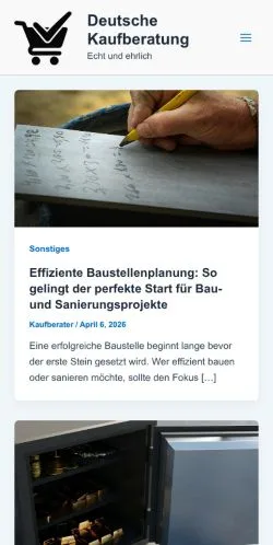 Anteprima del sito Deutsche Kaufberatung, media di Germania per articoli sponsorizzati