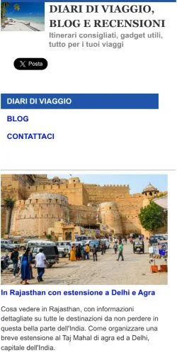 Vista previa del sitio Diari di Viaggio, medio de Italia para artículos patrocinados