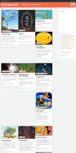 Pré-visualização do site Ecogiochi, meio de Itália para artigos patrocinados
