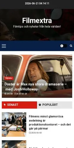 Anteprima del sito Filmextra, media di Svezia per articoli sponsorizzati