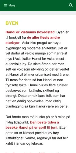 Anteprima del sito Hanoi, media di Norvegia per articoli sponsorizzati