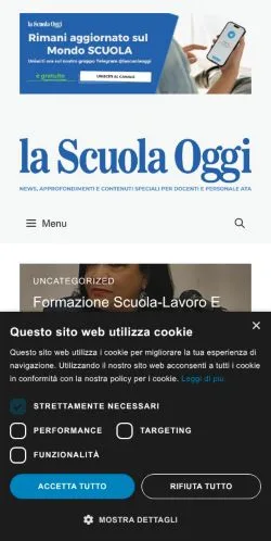スポンサード記事向けのイタリアメディア、La Scuola Oggiのサイトプレビュー