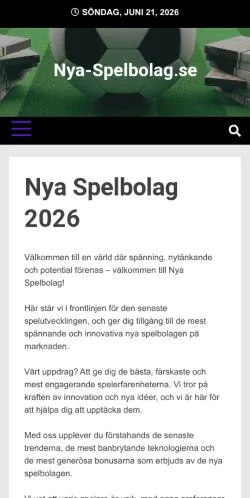 Anteprima del sito Nya Spelbolag, media di Svezia per articoli sponsorizzati