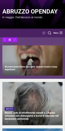 Anteprima del sito Abruzzo OpenDay, media di Italia per articoli sponsorizzati