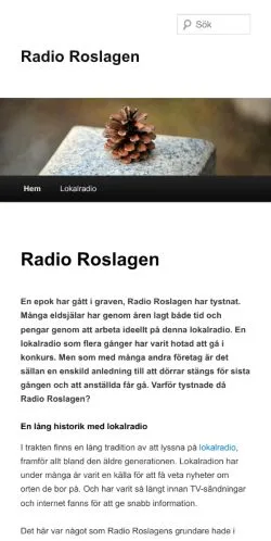 Podgląd witryny Radio Roslagen, medium z kraju Szwecja do artykułów sponsorowanych