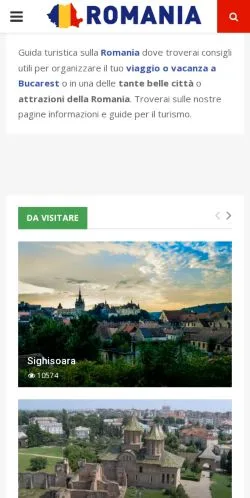 スポンサード記事向けのイタリアメディア、Romania Turismoのサイトプレビュー