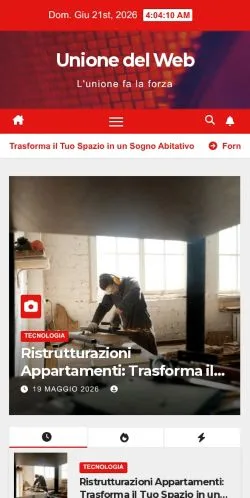 Forhåndsvisning af Unione del Web, medie fra Italien til sponsorerede artikler