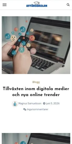 Anteprima del sito Affärsskolan, media di Svezia per articoli sponsorizzati