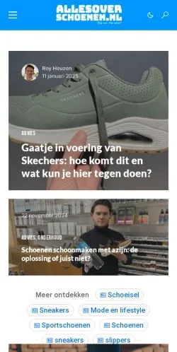 Anteprima del sito Allesoverschoenen, media di Paesi Bassi per articoli sponsorizzati