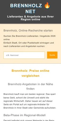 Anteprima del sito Brennholz, media di Germania per articoli sponsorizzati