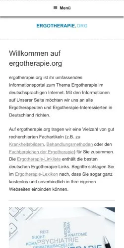 スポンサード記事向けのドイツメディア、Ergotherapie Portalのサイトプレビュー