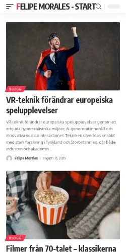 Podgląd witryny Felipe Morales, medium z kraju Szwecja do artykułów sponsorowanych