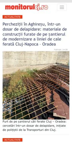 Vista previa del sitio Monitorul Cluj, medio de Rumanía para artículos patrocinados
