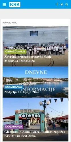 Anteprima del sito Otok Krk, media di Croazia per articoli sponsorizzati