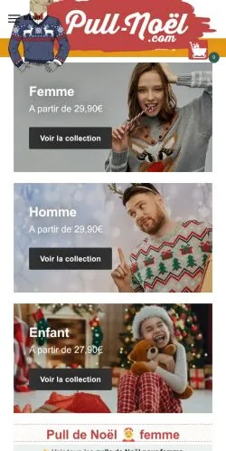 Förhandsvisning av webbplatsen Pull-Noel, medium i Frankrike för sponsrade artiklar
