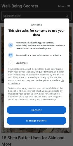 スポンサード記事向けのアメリカ合衆国メディア、Well Being Secretsのサイトプレビュー