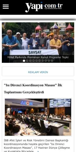 Forhåndsvisning av nettstedet Yapı, medium fra Tyrkia for sponsede artikler