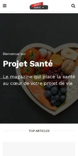 Preview of the Projetsanté website, a media outlet in France for sponsored articles