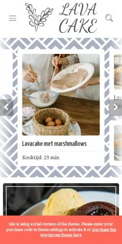 Vista previa del sitio Lava Cake Recepten, medio de Países Bajos para artículos patrocinados