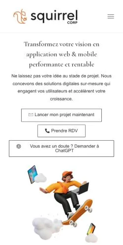 Aperçu du site Squirrel, média de France pour articles sponsorisés
