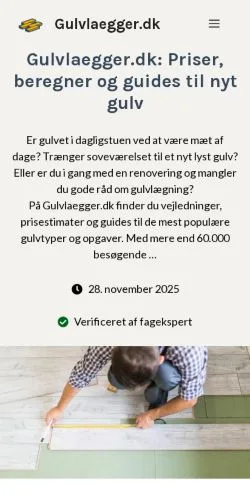Anteprima del sito Gulvlægning, media di Danimarca per articoli sponsorizzati