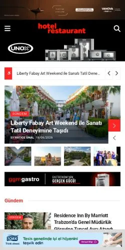Anteprima del sito Hotel Restaurant, media di Turchia per articoli sponsorizzati