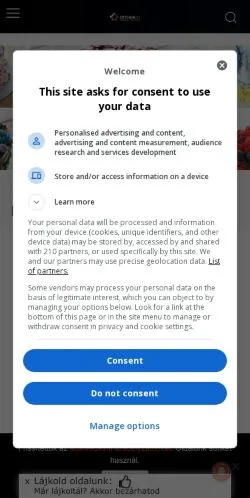 Anteprima del sito Otthon 24, media di Ungheria per articoli sponsorizzati