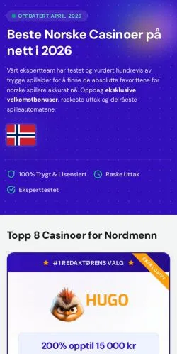 Sponsorlu makaleler için Meksika medyası Beste Norske Casinoer 2026 sitesinin önizlemesi