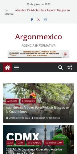 Vista previa del sitio Argonmexico • AGENCIA INFORMATIVA, medio de México para artículos patrocinados
