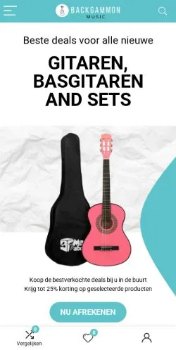 Voorbeeld van de site Backgammonmusic, medium uit Nederland voor gesponsorde artikelen
