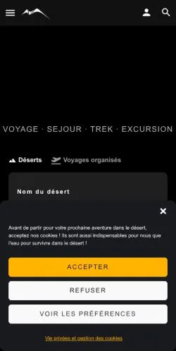 スポンサード記事向けのフランスメディア、Déserts Du Mondeのサイトプレビュー