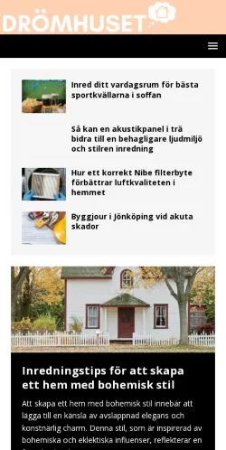 Podgląd witryny drömhuset, medium z kraju Szwecja do artykułów sponsorowanych