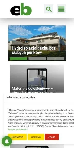 Anteprima del sito Ekspert Budowlany, media di Polonia per articoli sponsorizzati