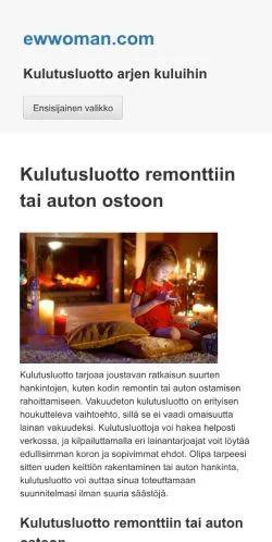 Anteprima del sito Ewwoman, media di Finlandia per articoli sponsorizzati