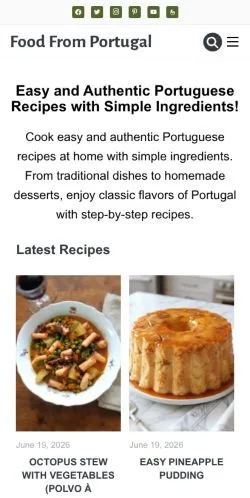 스폰서 기사용 미국 매체 Food From Portugal 사이트 미리보기