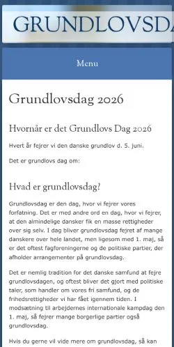 Anteprima del sito Grundlovsdag, media di Danimarca per articoli sponsorizzati