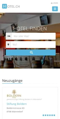 Podgląd witryny hotel, medium z kraju Szwajcaria do artykułów sponsorowanych
