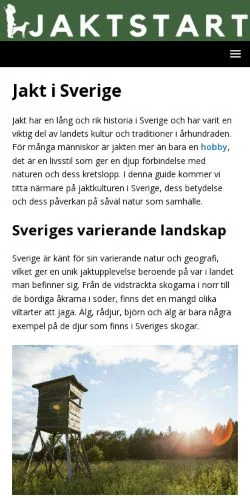 Anteprima del sito Jaktstart, media di Svezia per articoli sponsorizzati