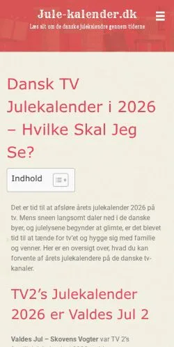 Podgląd witryny Dansk TV Julekalender, medium z kraju Dania do artykułów sponsorowanych