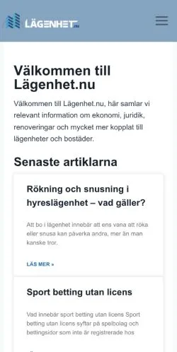 스폰서 기사용 스웨덴 매체 lägenhet 사이트 미리보기