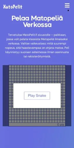 Anteprima del sito Matopeli, media di Finlandia per articoli sponsorizzati
