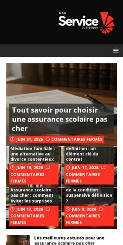 Anteprima del sito Mon Service Juridique, media di Francia per articoli sponsorizzati