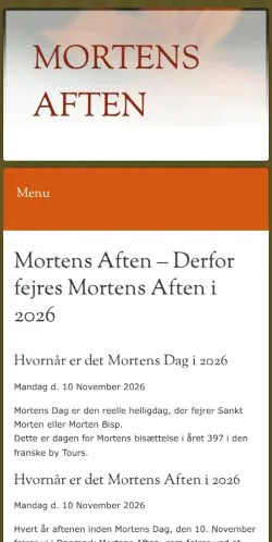 Anteprima del sito Mortens Aften, media di Danimarca per articoli sponsorizzati