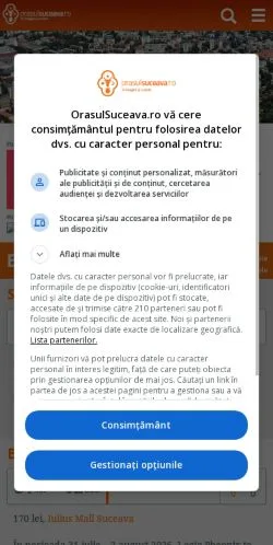 Podgląd witryny Orașul SUCEAVA, medium z kraju Rumunia do artykułów sponsorowanych