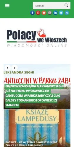 Anteprima del sito Polacy We Włoszech, media di Polonia per articoli sponsorizzati